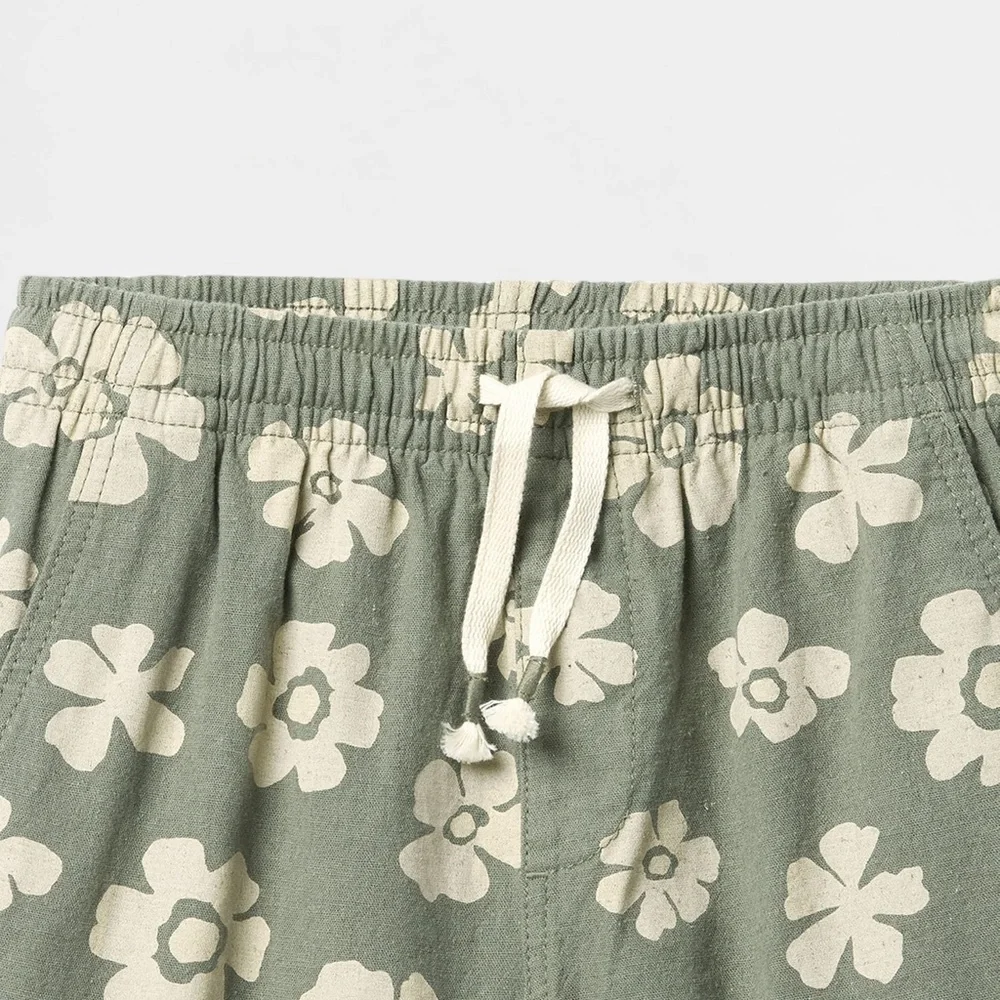 GAP Khaki Cream Floral Shorts Relaxed Fit